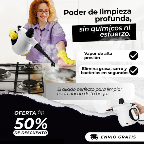 REDHUT: LIMPIADOR A VAPOR Y SANITIZADOR 50% DE DESCUENTO
