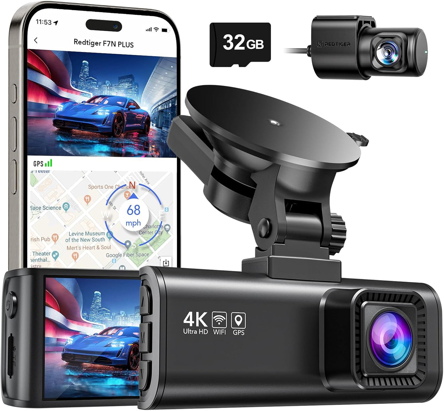 REDTIGER®:CAMARA FRONTAL Y TRASERA PARA CARRO