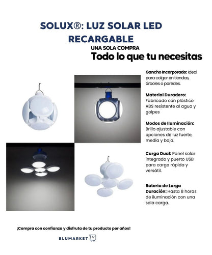 SOLUX - Luz solar LED Recargable